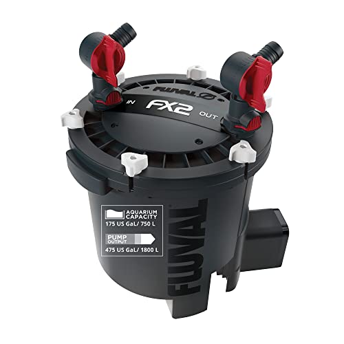 Fluval FX2 High Performance Canister Aquarium Filter - Multi-Stage Filtration, Built-in Powered Water Change System, and Basket-in-Basket Tray Design