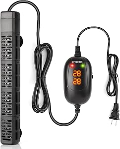 HiTauing Aquarium Heater, 50W/100W/200W/300W/500W Submersible Fish Tank Heater with Over-T
