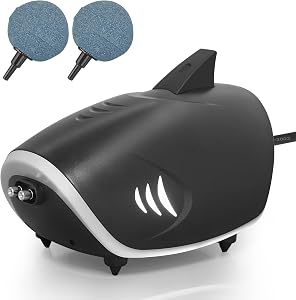 HITOP 6W Silent Aquarium Air Pump - 160GPH Large Air Volume Fish Aerator, Adjustable Oxygen