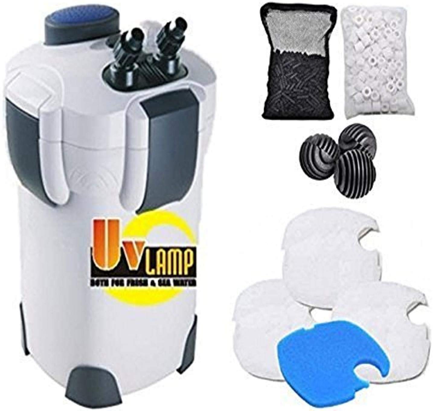 10 Gallon Aquarium Set Glass Fish Tank, Heater Self Cleaning System Filter with Media Bright Light Cleaning Tool, Leak-Proof Clear Rimless Betta Tropical Freshwater Fish