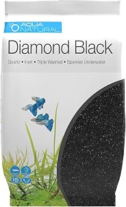 Aqua Natural Aquarium Substrate, Diamond Black Gravel, 10lb | 1-2mm, For Aquariums, For Fis