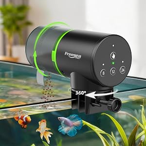 Freesea Automatic Fish Feeder for Aquarium: 3 Timers & One-Touch Easy Setup - 7-14 Day