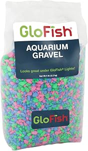 GloFish Aquarium Gravel, Pink/Green/Blue Mix, Complements GloFish Tanks, 5 Pounds