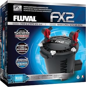 Fluval FX2 High Performance Canister Aquarium Filter - Multi-Stage Filtration, Built-in Pow