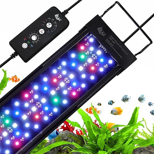 AQQA LED Aquarium Light, 24/7 Mode IP68 Waterproof Extendable Bracket — Our hands-on testing setup for best refractometer calibra