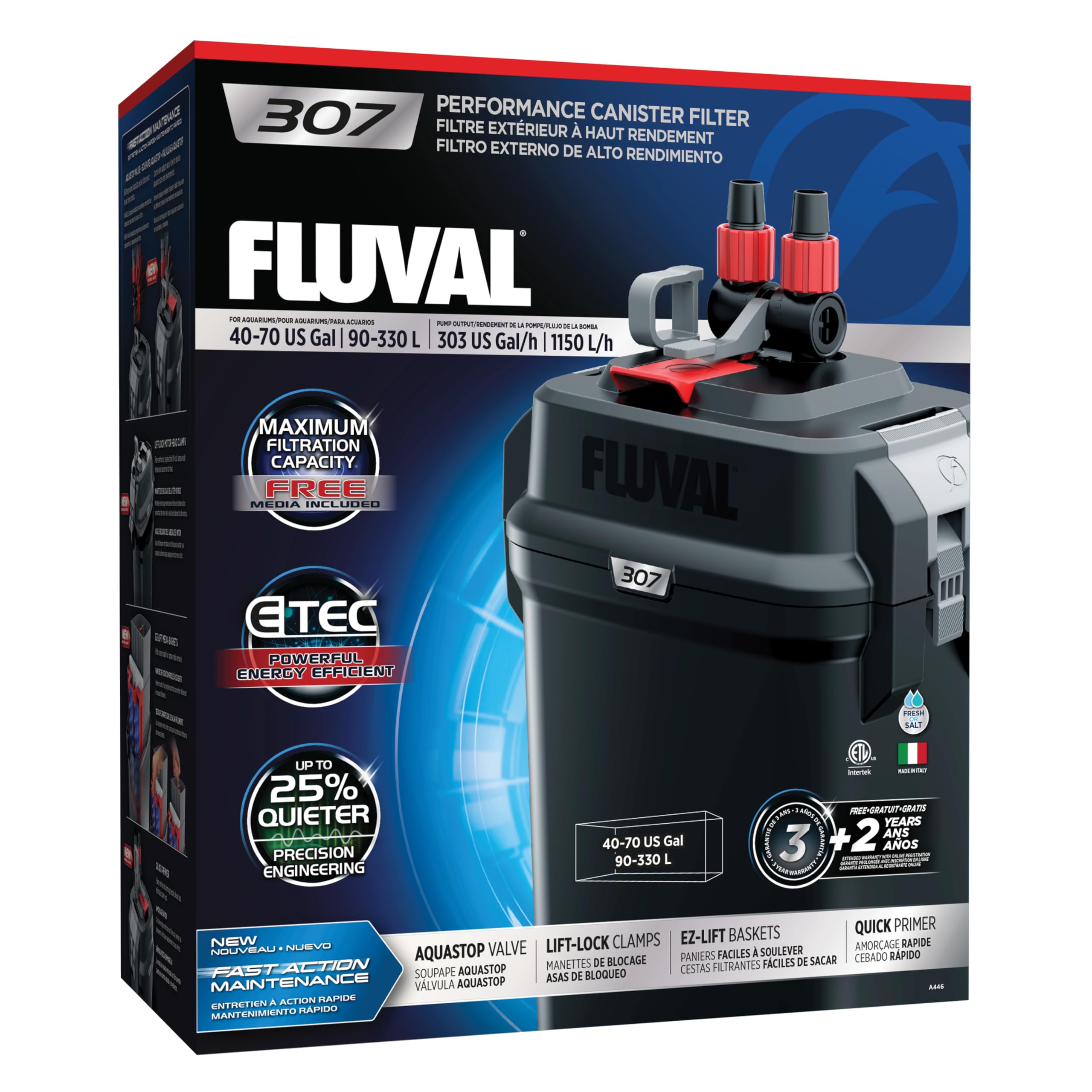 Marineland Bio-Wheel Penguin 200 GPH Power Aquarium Filter, Ultra-Quiet Hang-On-Back Fish Tank Filter with Multi-Stage Filtration for Aquariums Up to 40 Gallons